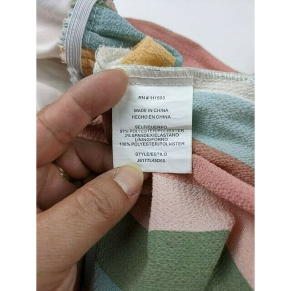 June And Hudson Womens Junior Jumpsuit Size S Pastel Striped Short Sleeve V Neck - Picture 4 of 7